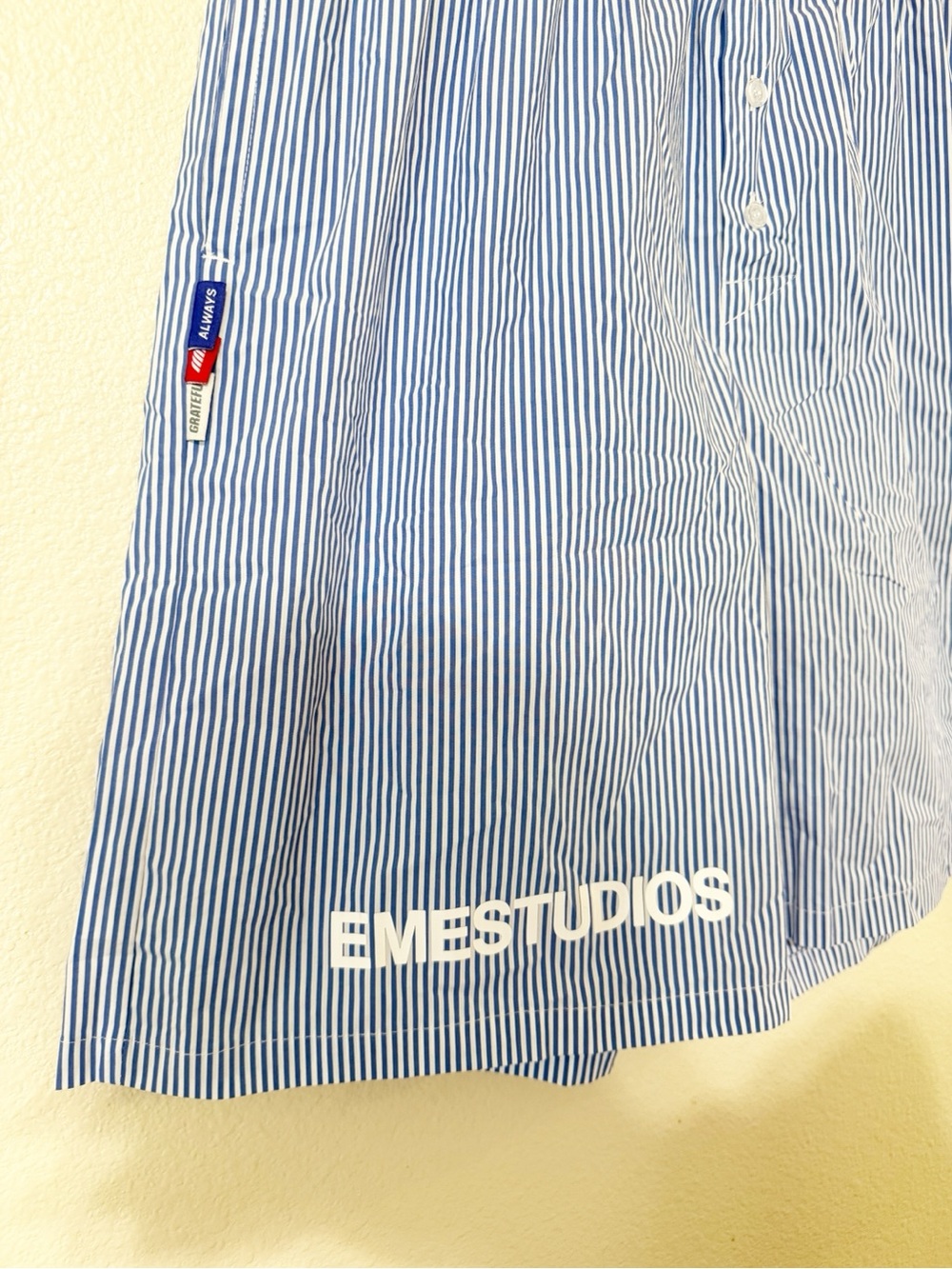 Eme Studios Jammies LS Blue Striped Cotton Logo Boxer Shorts NEW Size 40 - Picture 14 of 14